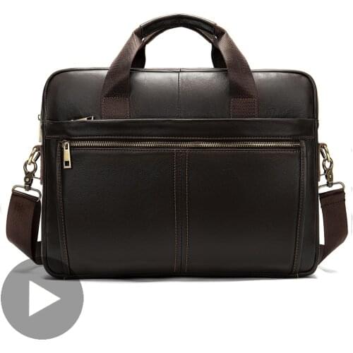 Genuine Leather Shoulder Men Hand Bag Handbag Briefcase For Document Laptop 14 Tote Travel Business Messenger Bolsas Male Office