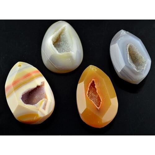 Unique Stone Only 4 PCs Druzy Stone Block Pendant For Fashion Jewelry Making Materials 4pc/lot