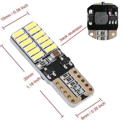 Universal Car Accessories T10 4014 LED 24SMD Canbus Error Free Bulb Side Tail Light 168 W5W 12V