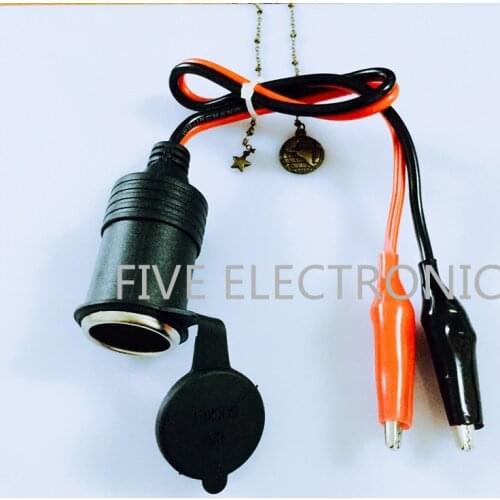 High Power refit Car cigarette lighter Female connector with alligator clip with waterproof cover dust cover