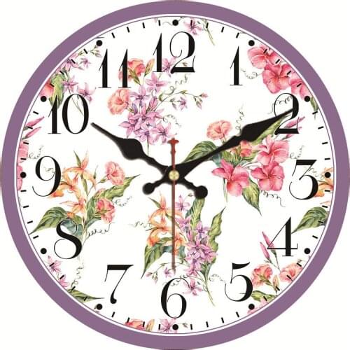 WONZOM Vintage Wall Clock Flower Design Relogio De Parede Large Silent Clock For Living Room Shabby Chic Kitchen Saat Home Decor