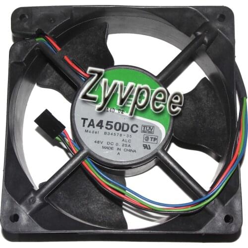 Zyvpee NIDEC 120*38MM TA450DC B34578-35 ALC 48V 0.25A 4Wire 12CM Cooling fan axial cooler
