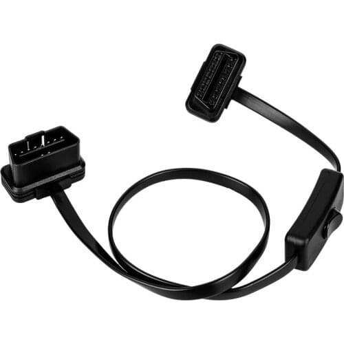 1M/1.5M/30CM/45CM/50CM/60CM/1M/1.5M Flat Thin As Noodle OBD2 OBDII 16 Pin ELM327 Male To Female Extension Connector Cable