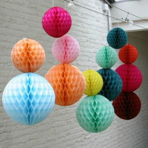 10/15/20/25/30cm Decorative Tissue Paper Lantern Honeycomb Ball DIY Christmas Home Decor Romantic Wedding Party Supplies Balls