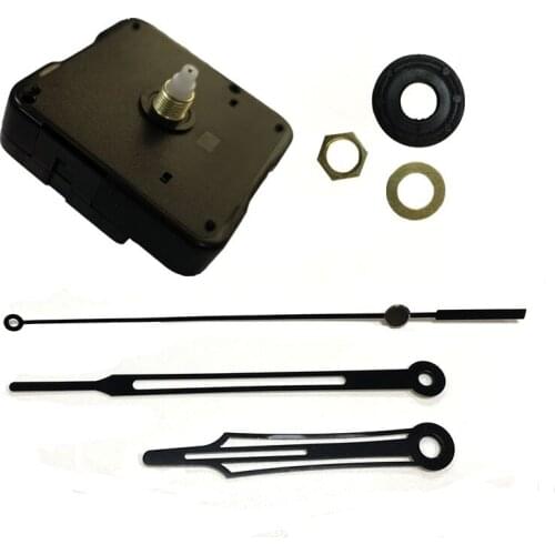 10sets/lot 3 years warranty 6 size shaft Hollow Black Hands Quartz wall Clock Movement Mechanism with Hook DIY Repair Parts