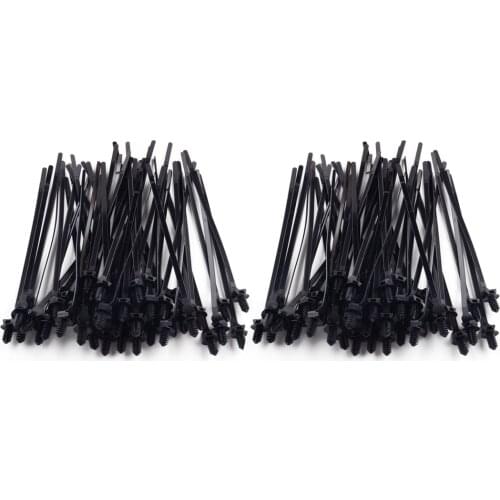 100pcs/Set Universal Nylon Push Clips Wire Tie Released Zip Straps Pipe Cable Fastener Bundle Band