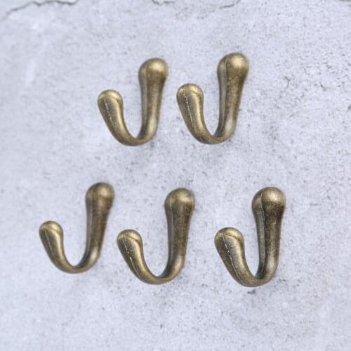 5pc Vintage Hook For Hanging Hat Coat Clothes Hook Towel Wall Door Hangers Hooks Kitchen Bathroom Accessories W/Screw 40*15*23mm