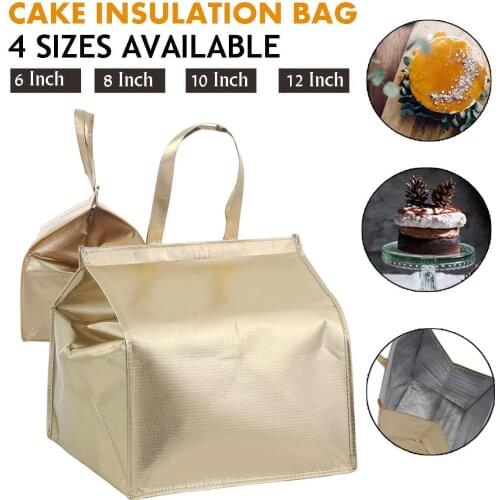6"-12" Cake Cooler Bag Portable Lunch Bag Aluminum Film Carry Ice Pack Travel Insulation Storage Bag Waterproof Food Container