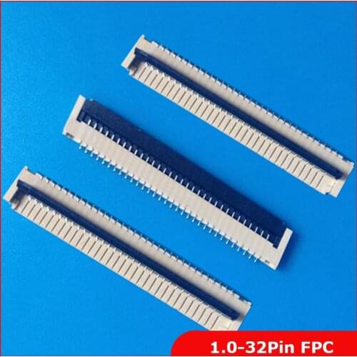 6pcs/lot FPC FFC flat cable connector socket 32pin 1.0mm Pitch for Laptop keyboard interface Free shipping