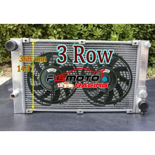 Aluminum Radiator +Fan For Pors-che 944 2.5L Turbo; S2 3.0L 85-91 MT Cabriolet GTP/R SE; 968 Base 3.0 M44 M43 Non Turbo 1991-95