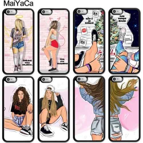 MaiYaCa Couple Girls Best Friends BFF Matching Case For iPhone 12 mini 11 Pro Max SE 2020 6S 7 8 Plus X XS Max XR 5S Back Cover