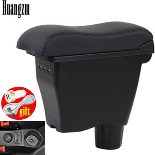 For Smart 450 451453 454 Fortwo Forfour Armrest Box Double-Layer 3USB LED Car Center Armrest Box
