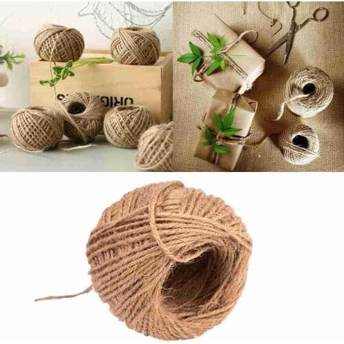 50m Jute Twine Country Rustic Wedding Baby Shower Birthday Party Christmas Bottle Table Centerpiece Gift Box Decoration Ribbon
