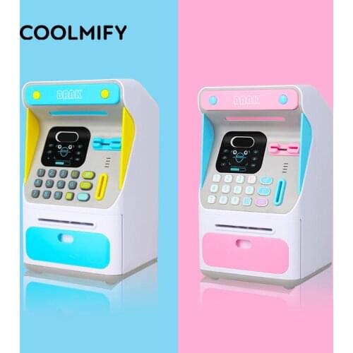 Electronic Piggy Bank Simulated Face Recognition Machine Cash Saving Box ATM Bank Safe Box Deposit Banknote Christmas Gift