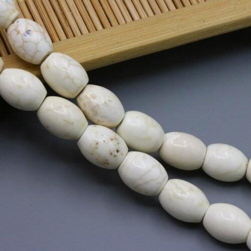 Rice shape white Turkey Stone 8x10mm loose beads 15" 2 piece/lot DIY fit jewelry making design ornaments wholesale