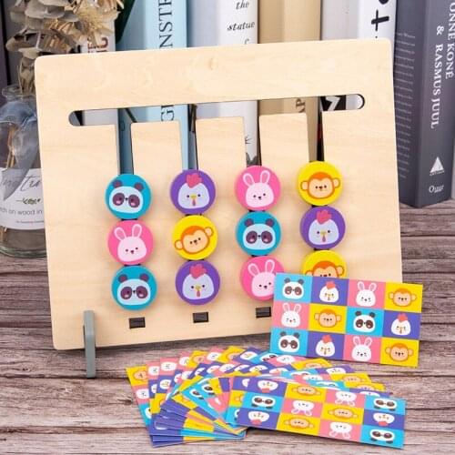 Montessori Toy Children Educational Toys Colors and Fruits Double Sided Matching Game Logical Reasoning Training Kids Wooden Toy