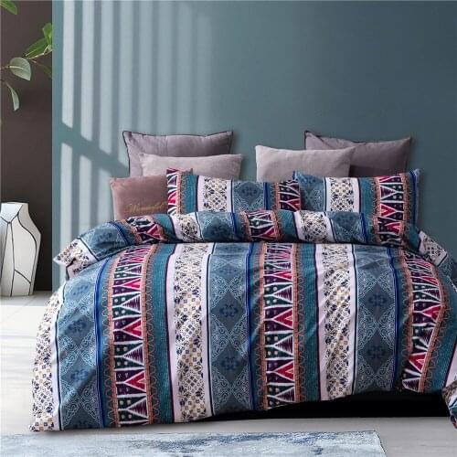 Blue Bohemia Style Modern Elegant Comforter Bedding Set Fashion King Queen Twin Size Bed Linen Duvet Cover Sets Pillowcase