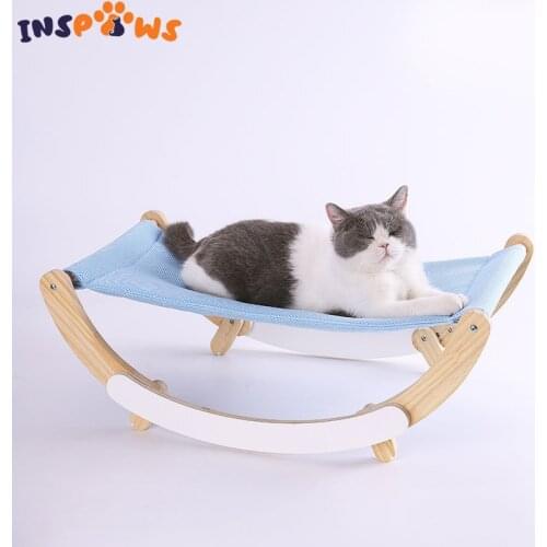New Moon Cat Swing Chair Pet Lounger Bed Wood Hammock for Cat House Puppy Mat Hanging Beds Cats Basket Small Dog Funny Soft Sofa
