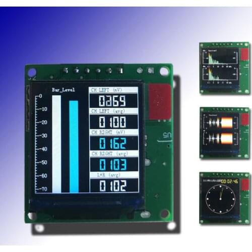 Multi-color 1.3 inch high resolution TFT music spectrum display dynamic balance output screen with clock small display module