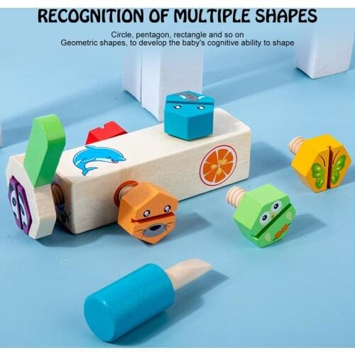 Montessori Baby Screw Bolts Sets Screwdriver Sensory Toys Cartoon Wooden Educational Toy For Toddlers Skill Learning Toy New