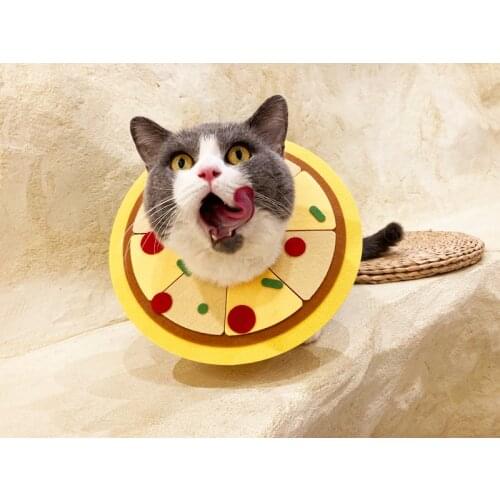 New Pet Elizabeth Circle Collar Cat Wound Healing Medical Anti Bite Cute Saliva Towel Felt Cloth Cat Collar Recovery Sleeve