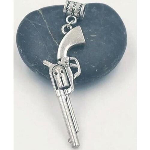 Wholesale 10PCS Police pistol Charms Pendant Bracelets&Necklace For Women&Men Gift Fast delivery