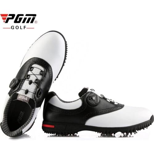 PGM Mens Soft Leather Golf Shoes Non-slip Activity Nail Training Tennis Shoes Waterproof Comfortable Sneakers D0843