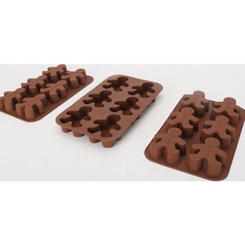 Christmas Shape Silicone Chocolate Mould Non-stick Dessert Fondant Cookie Mold Snowman Lollipop Cake Gift Kitchen Cooking Tools