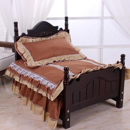 Removable And Washable New Four Seasons Pet Wooden Bed Dog Princess Bed Durable Small Medium And Large Dog Kennel Cat Bed