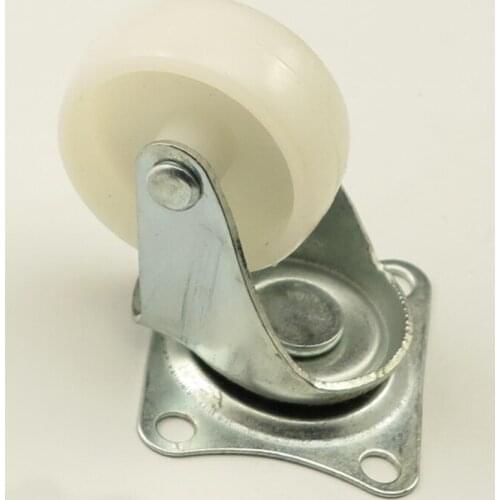 Nylon White Replacement Thickening Swivel Casters Office Chair Wheels Rigid Caster for Platform Trolley Furniture Hardware