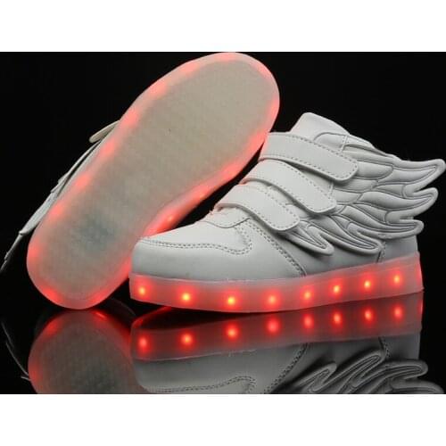 Size 25-37 Luminous Sneakers for Girls Boys Led Light Up Shoes Children Led Shoes with wing USB Charging Boy Fashion Shoes