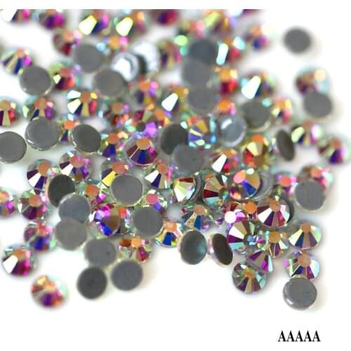Top quality AAAAA SS6-SS30 Crystal AB Flatback Glass Rhinestone Iron on /Hot-fix Rhinestones Strass Shiny More Bright