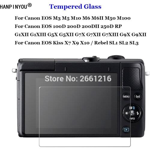 Fr Canon EOS M3 M5 M10 M6 M50 M100 100D 200D 250D RP R G1 G5 G7 G9 X Mark II III SL2 SL3 Tempered Glass 9H Screen Protector Film