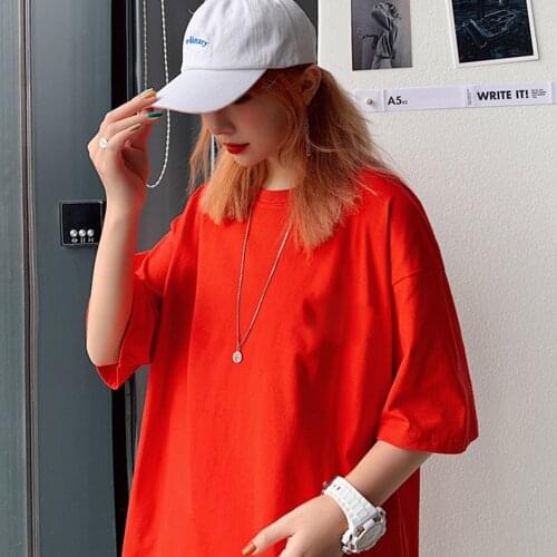 2021 Summer Short sleeve T-Shirt Women Basic Tee Shirt Oversize T Shirt Women Casual O-neck Women tshirt plus size