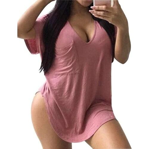 Hot T-Shirts apparel Sexy Sequins V Neck V Neck Plain Short Sleeve T-shirt Summer T-Shirt Women High Quality