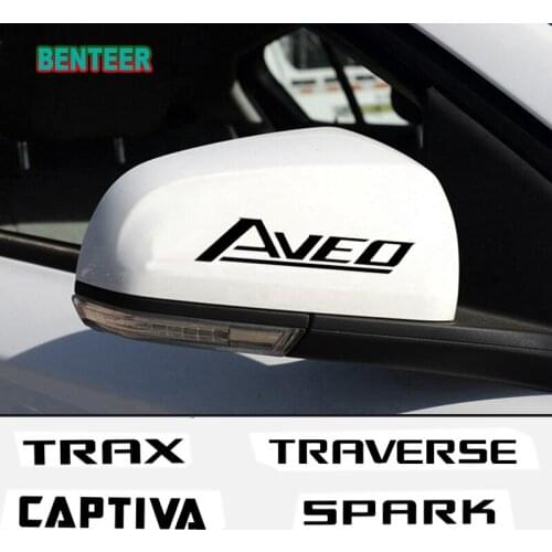 2pcs Car rearview mirror sticker For Chevrolet SPARK Aveo Trax Cruze Malibu Captiva Lacetti TRAVERSE Trailblazer Car Accessories