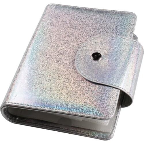 20 Slots Holographic Silver Stamping Plate Case Laser 9.5x14.5cm Nail Art Plate Organizer Holder Bag