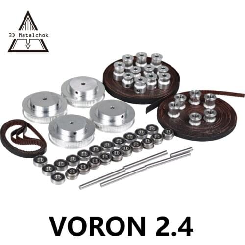 3D Matalchok 3D Printer VORON 2.4 Motion Set Gates GT2 LL-2GT RF Timing Belt 2GT Tooth Pulley Shaft Bearing 625 F695 2RS Parts