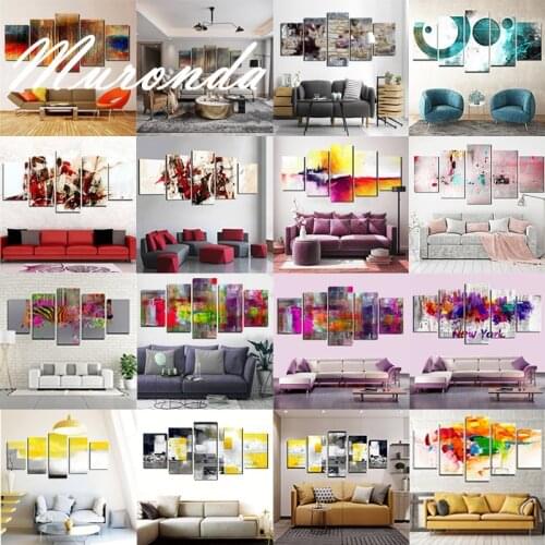 5 Pieces Abstract Canvas Painting New York Posters and Print Pictures Canvas Painting For Living Room Wall Art Home Decor