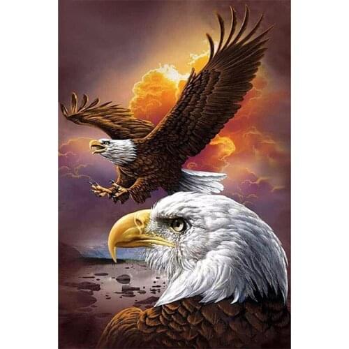 5D DIY Diamond Painting Full Square Eagle Cross Stitch Kits Diamond Embroidery Animal Mosaic Picture of Rhinestones Decor Gift