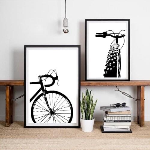 Abstract Nordic Lines Canvas Painting Home Decoration Black Bicycle Hd Modular Print Wall Art Posters and Prints Decor Design