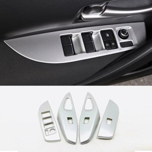 For Toyota corolla E210 2019 2020 accessories LHD Door Window glass Lift Control Switch Panel cover trim ABS Matte/Carbon fiber