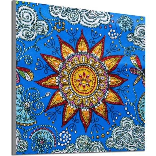 Diamond Painting DIY 5D Special Shape Rhinestone, Mandala Flower, Partial Diamond Crystal Diamond Painting Set