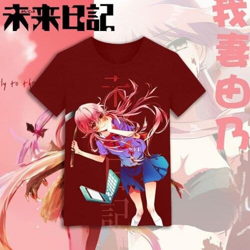 High-Q Unisex Anime Mirai Nikki Gasai Yuno T-Shirt Tee Shirt Future Diary Juno Amano Yukiteru Casual TShirt Shirt