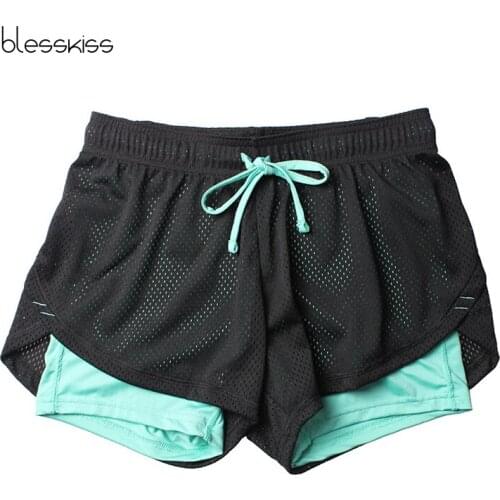 Blesskiss Yoga Shorts Women Fitness Top Spandex Neon Elastic Lulu Running Workout Short Leggings For Ladies Gym Sport Shorts