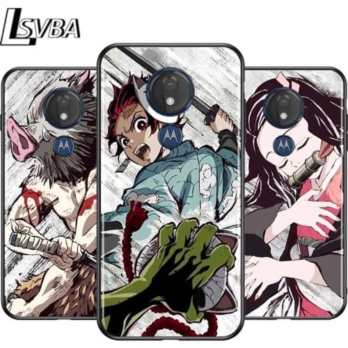 Demon Slayer Anime Hot for Motorola G9 G8 G E7 E6 One Play Marco Hyper Fusion Stylus Power Edge Plus Black Phone Case