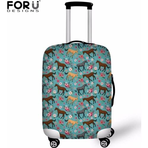 FORUDESIGNS Horse Flowers Suitcase Case Travel Trolley Suitcase Protective Cover for 18-30 inch Travel Accessories Luggage Cover