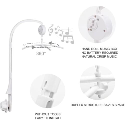 Lets Make 1pc Musical Baby Toys Bedding Crfats For New Born Kids Crib Mobile Plastic Rattle For Bed