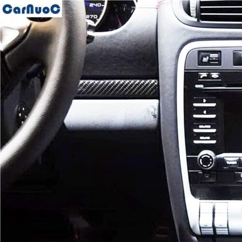 For Porsche Cayenne Sport SUV 2003-2010 With Navigation System Car Steering Wheel Right Side Panel Trim Carbon Fiber Sticker