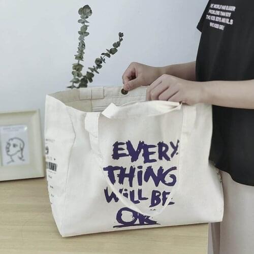 Eco Environmental Shopper Shoulder Bags For Young Girls Extra Large Women Big Canvas Shopping Bag Cotton Cloth Tote Grocery Bag